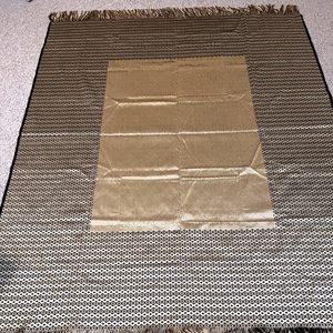 Black & gold reversible silk table cloth or throw; never used. 60x72